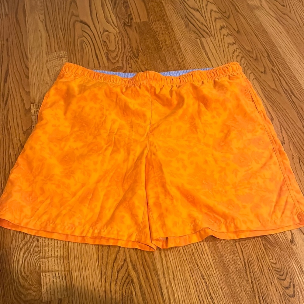 Alex Cannon Men’s Orange Floral Swim Trunks Size XL
